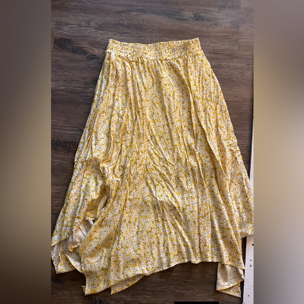 Yellow floral skirt